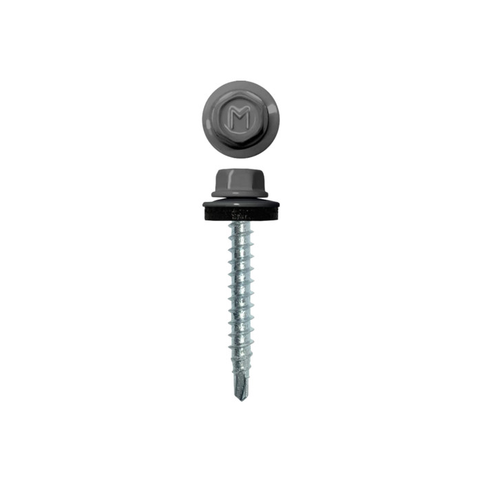 Саморез кровельный Daxmer 4,8х35 RAL 7004 (250) сверло №1